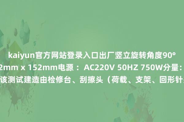 kaiyun官方网站登录入口出厂竖立旋转角度90°试样大小 :152mm x 152mm电源 :AC220V 50HZ 750W分量:45kg四、建造结构清楚该测试建造由检修台、刮擦头(荷载、支架、回形针夹)、收尾面板等构成五、树立清单:主机 一台居品及格证 一张居品使用评释书 一份居品画册 一份 发布于:山东省-开云(中国)Kaiyun·官方网站
