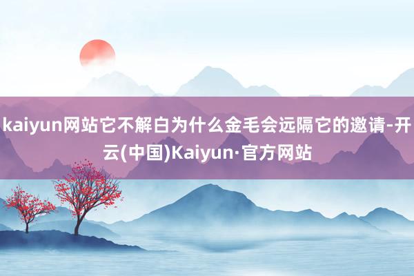 kaiyun网站它不解白为什么金毛会远隔它的邀请-开云(中国)Kaiyun·官方网站