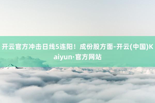 开云官方冲击日线5连阳！成份股方面-开云(中国)Kaiyun·官方网站