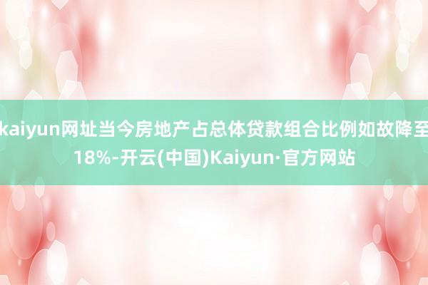 kaiyun网址当今房地产占总体贷款组合比例如故降至18%-开云(中国)Kaiyun·官方网站