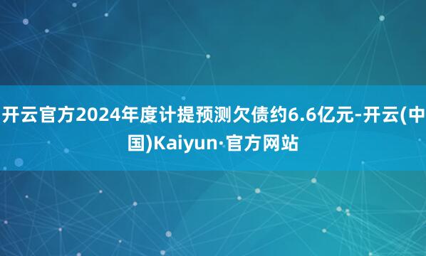 开云官方2024年度计提预测欠债约6.6亿元-开云(中国)Kaiyun·官方网站