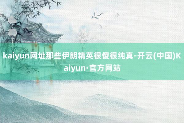 kaiyun网址那些伊朗精英很傻很纯真-开云(中国)Kaiyun·官方网站