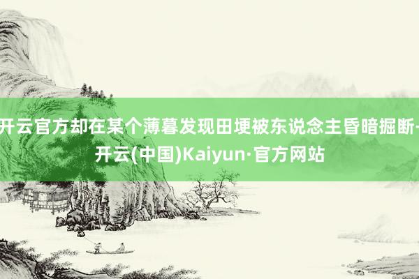开云官方却在某个薄暮发现田埂被东说念主昏暗掘断-开云(中国)Kaiyun·官方网站