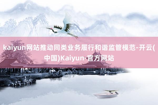 kaiyun网站推动同类业务履行和谐监管模范-开云(中国)Kaiyun·官方网站