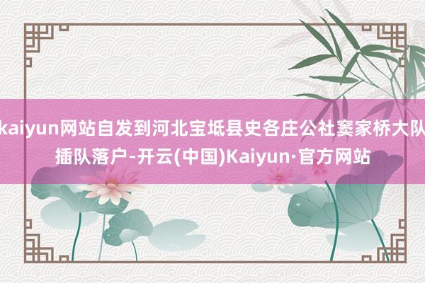 kaiyun网站自发到河北宝坻县史各庄公社窦家桥大队插队落户-开云(中国)Kaiyun·官方网站