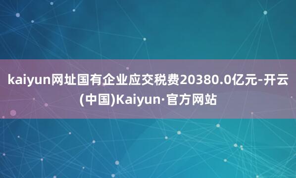 kaiyun网址国有企业应交税费20380.0亿元-开云(中国)Kaiyun·官方网站