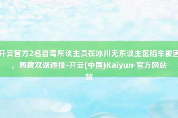 开云官方2名自驾东谈主员在冰川无东谈主区陷车被困，西藏双湖通报-开云(中国)Kaiyun·官方网站