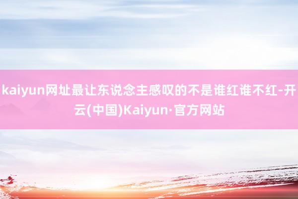 kaiyun网址最让东说念主感叹的不是谁红谁不红-开云(中国)Kaiyun·官方网站
