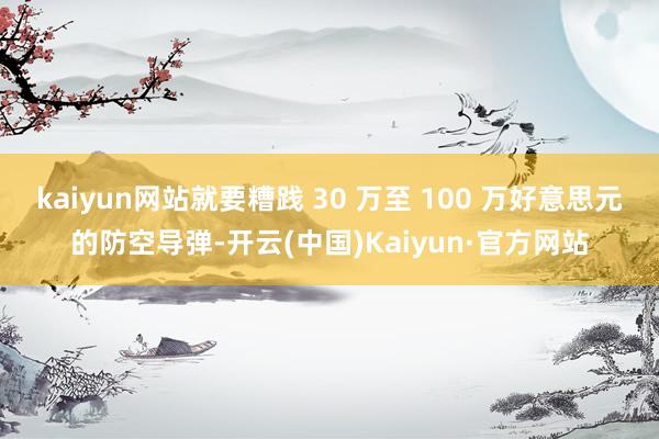 kaiyun网站就要糟践 30 万至 100 万好意思元的防空导弹-开云(中国)Kaiyun·官方网站