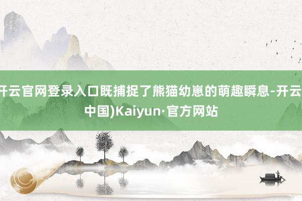 开云官网登录入口既捕捉了熊猫幼崽的萌趣瞬息-开云(中国)Kaiyun·官方网站