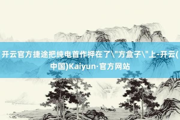 开云官方捷途把纯电首作押在了