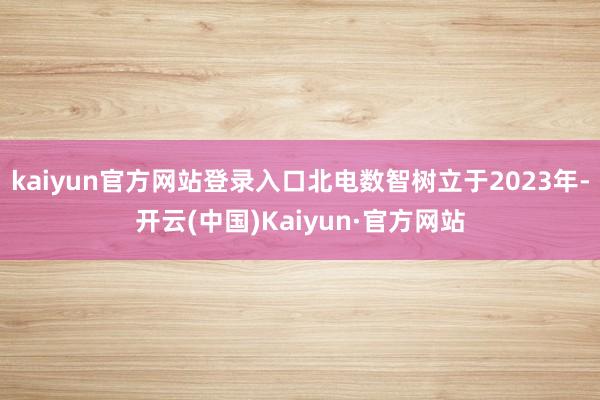 kaiyun官方网站登录入口北电数智树立于2023年-开云(中国)Kaiyun·官方网站