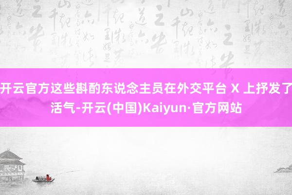 开云官方这些斟酌东说念主员在外交平台 X 上抒发了活气-开云(中国)Kaiyun·官方网站