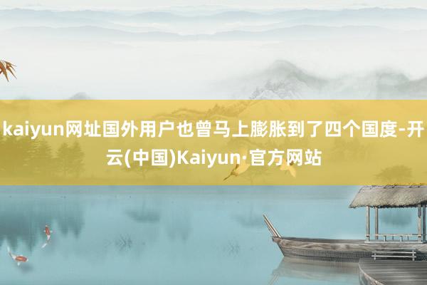 kaiyun网址国外用户也曾马上膨胀到了四个国度-开云(中国)Kaiyun·官方网站