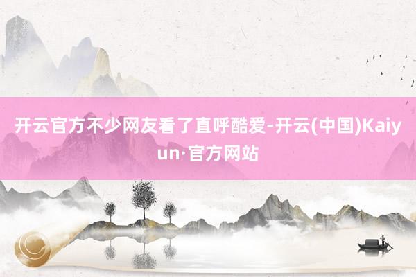 开云官方不少网友看了直呼酷爱-开云(中国)Kaiyun·官方网站